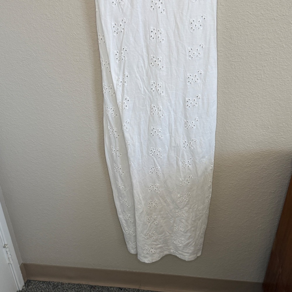 Asos Womens 4 Babydoll White Maxi Dress Eyelet Millkmaid Coquette Country Dainty - Picture 7 of 14